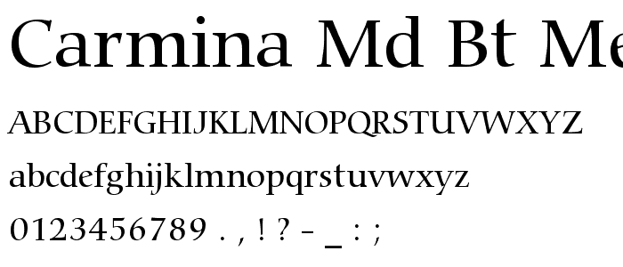 Carmina Md BT Medium font