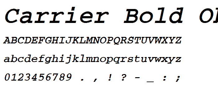 Carrier Bold Oblique police