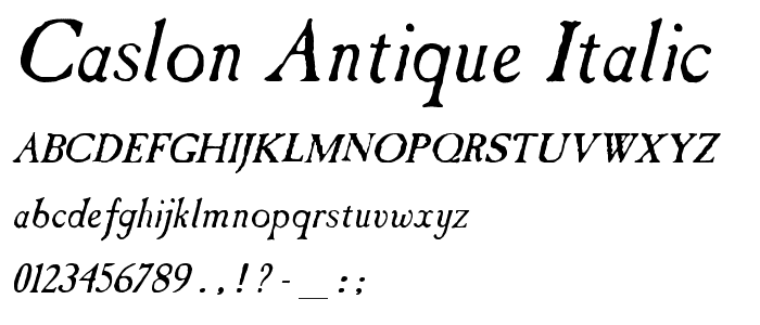 Caslon Antique Italic police