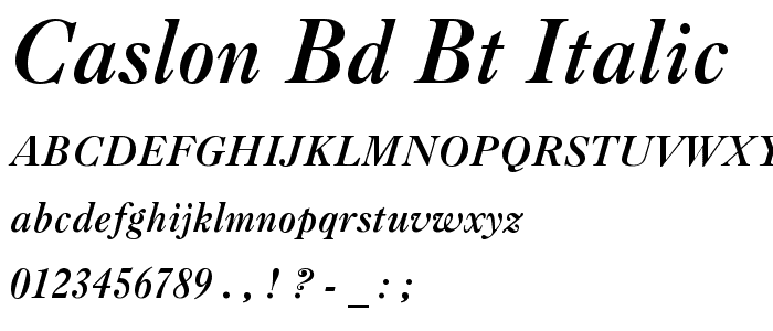 Caslon Bd BT Italic font