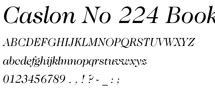 Caslon No.224 Book Italic BT font