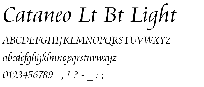 Cataneo Lt BT Light font