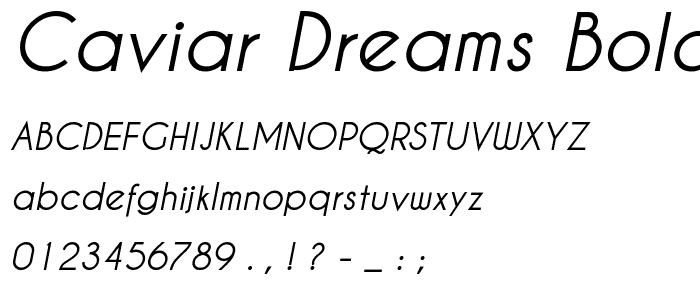 Caviar Dreams Bold Italic font