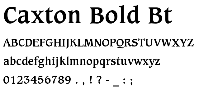 Caxton Bold BT font