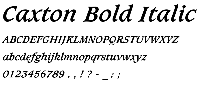 Caxton Bold Italic BT font