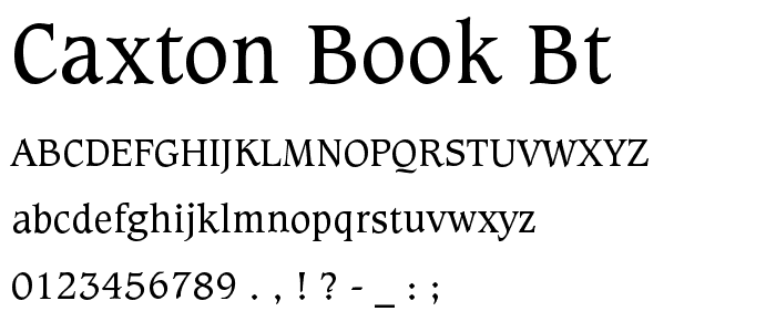 Caxton Book BT font