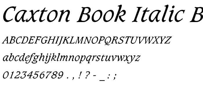 Caxton Book Italic BT font