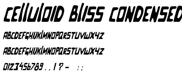 Celluloid Bliss Condensed Regular Italic police