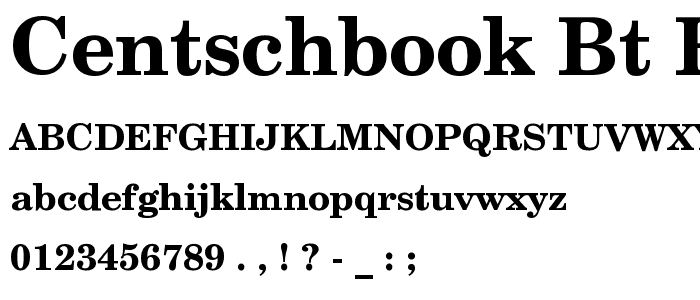 CentSchbook BT Bold font