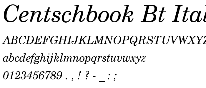 CentSchbook BT Italic font