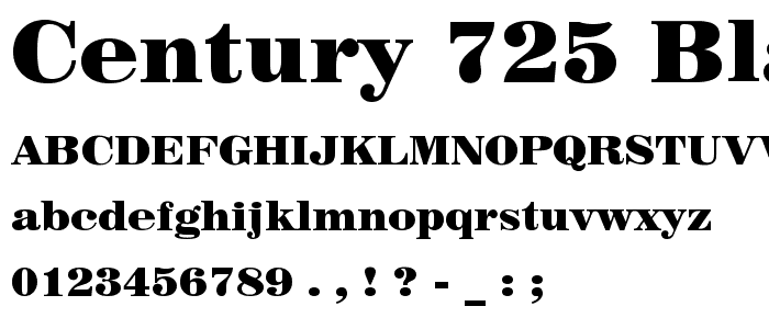 Century 725 Black BT font