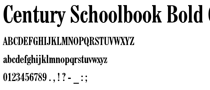 Century Schoolbook Bold Condensed BT font