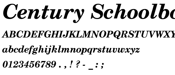 Century Schoolbook Bold Italic BT font