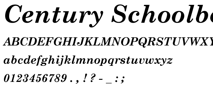 Century Schoolbook Bold Italic Font : Basic Serif : pickafont.com