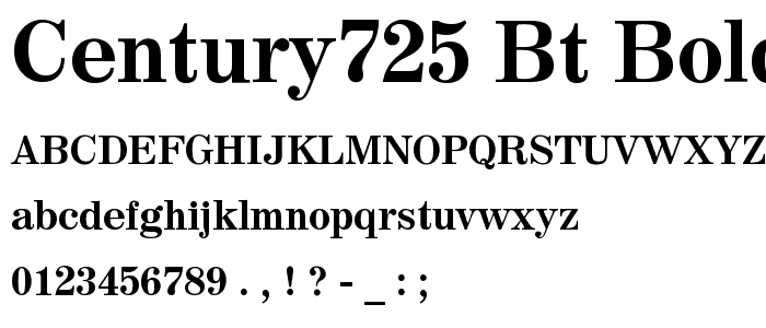 Century725 BT Bold font