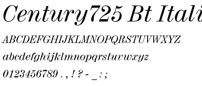 Century725 BT Italic font