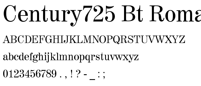 Century725 BT Roman font