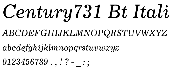 Century731 BT Italic font