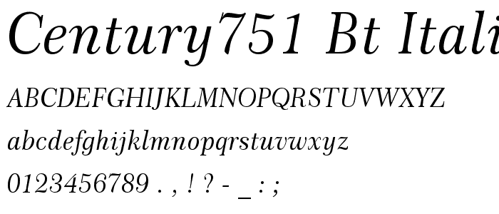 Century751 BT Italic font