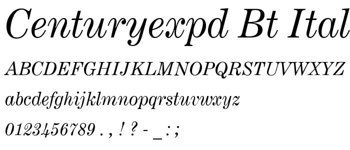 CenturyExpd BT Italic font