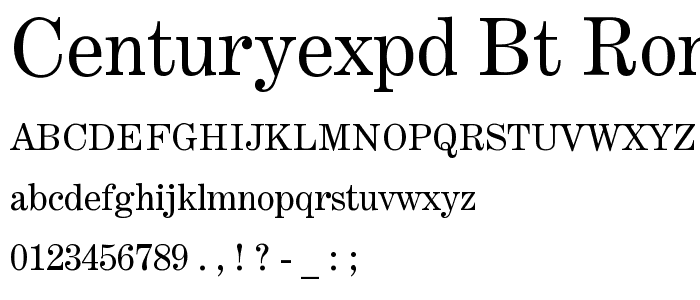 CenturyExpd BT Roman font