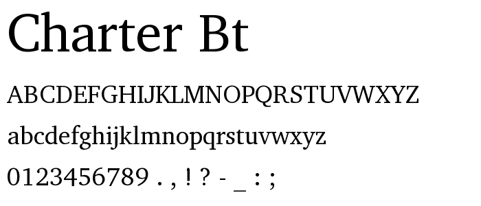 Charter BT font