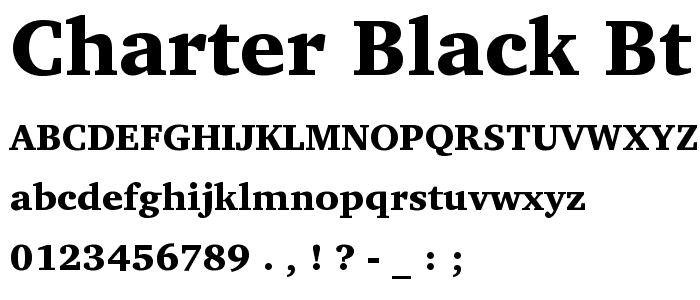 Charter Black BT font