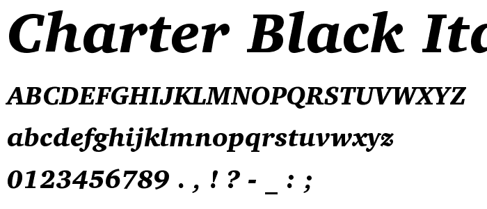 Charter Black Italic BT font