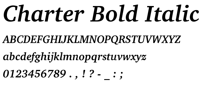 Charter Bold Italic BT font