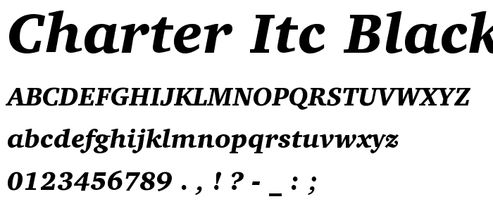 Charter ITC Black Italic BT font