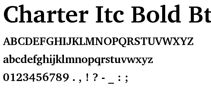 Charter ITC Bold BT font