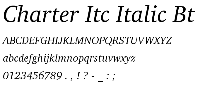 Charter ITC Italic BT font