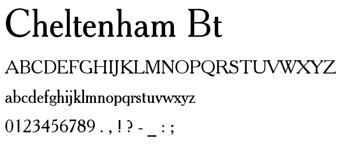 Cheltenham BT font