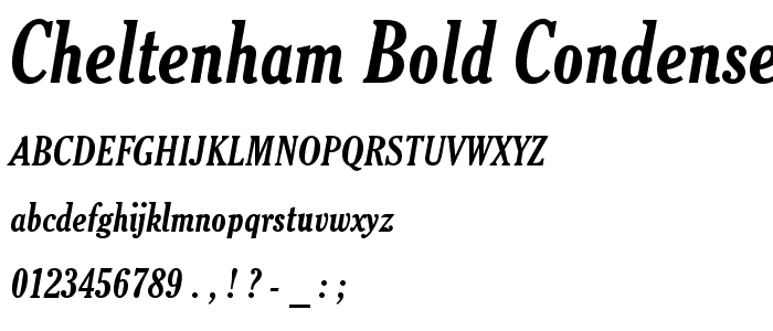 Cheltenham Bold Condensed Italic BT font