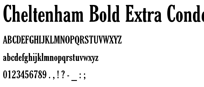 Cheltenham Bold Extra Condensed BT font