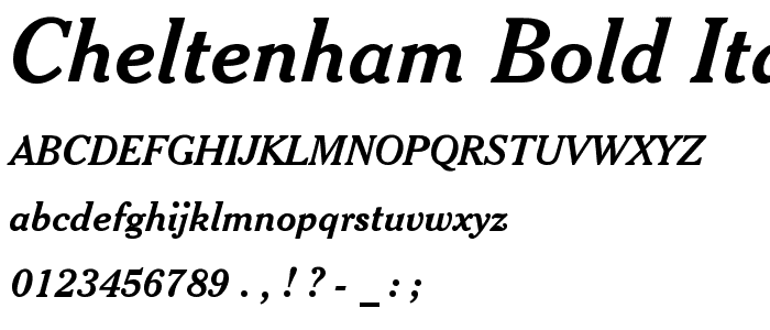 Cheltenham Bold Italic Headline BT font