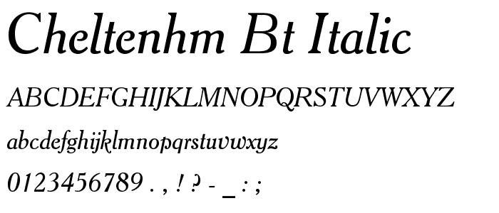 Cheltenhm BT Italic font