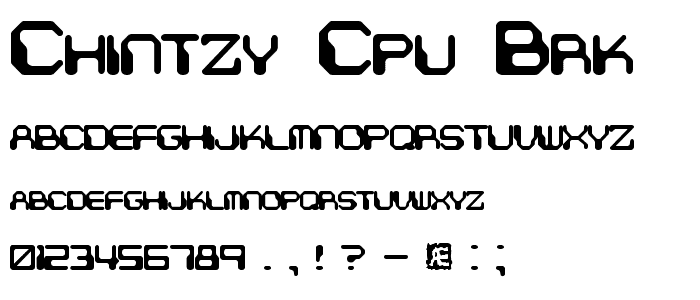 Chintzy CPU BRK font