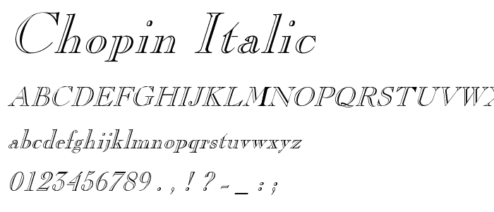 Chopin Italic police