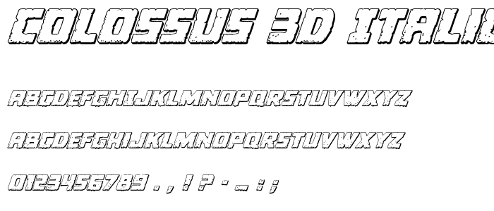 Colossus 3D Italic font