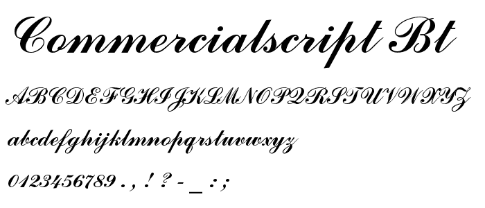 CommercialScript BT font