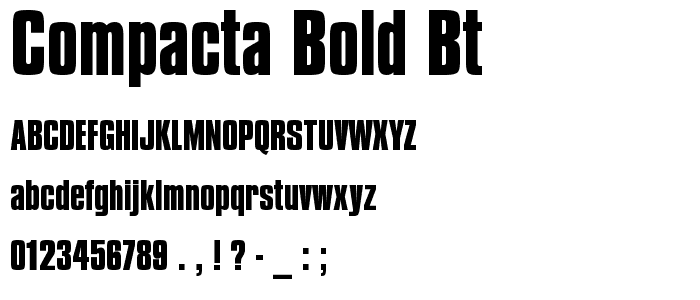 Compacta Bold BT font