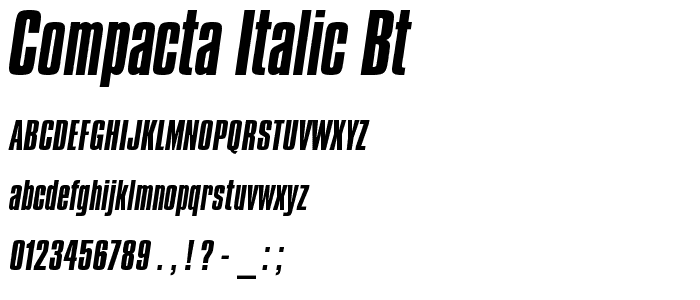 Compacta Italic BT font