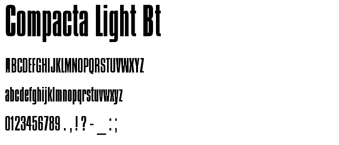 Compacta Light BT font