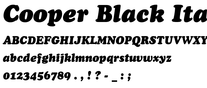 Cooper Black Italic BT font