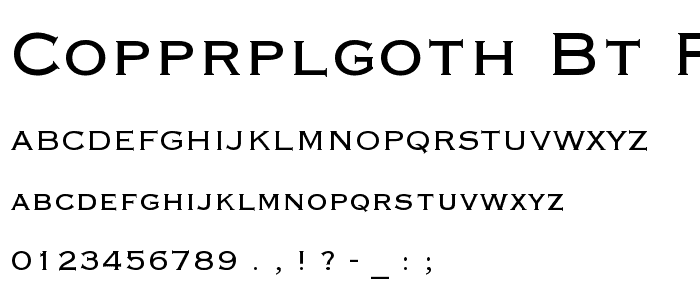 CopprplGoth BT Roman font