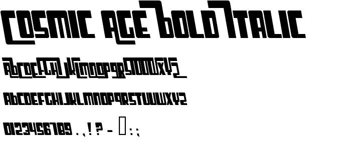 Cosmic Age Bold Italic police