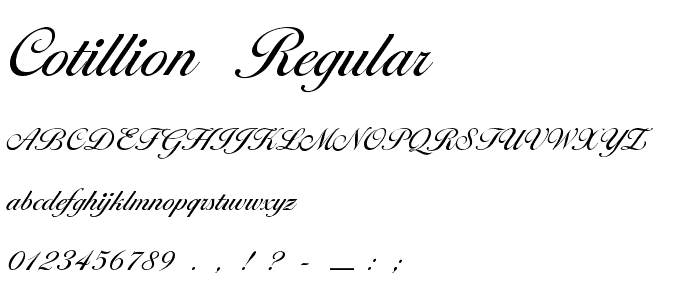 Cotillion Regular font