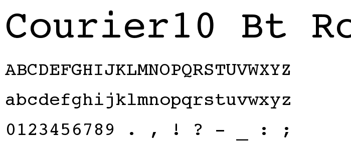 Courier10 BT Roman font