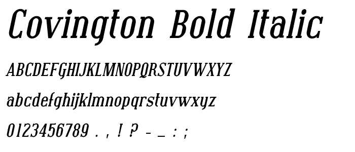 Covington Bold Italic font